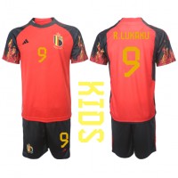 Belgicko Romelu Lukaku #9 Domáci Detský futbalový dres MS 2022 Krátky Rukáv (+ trenírky)